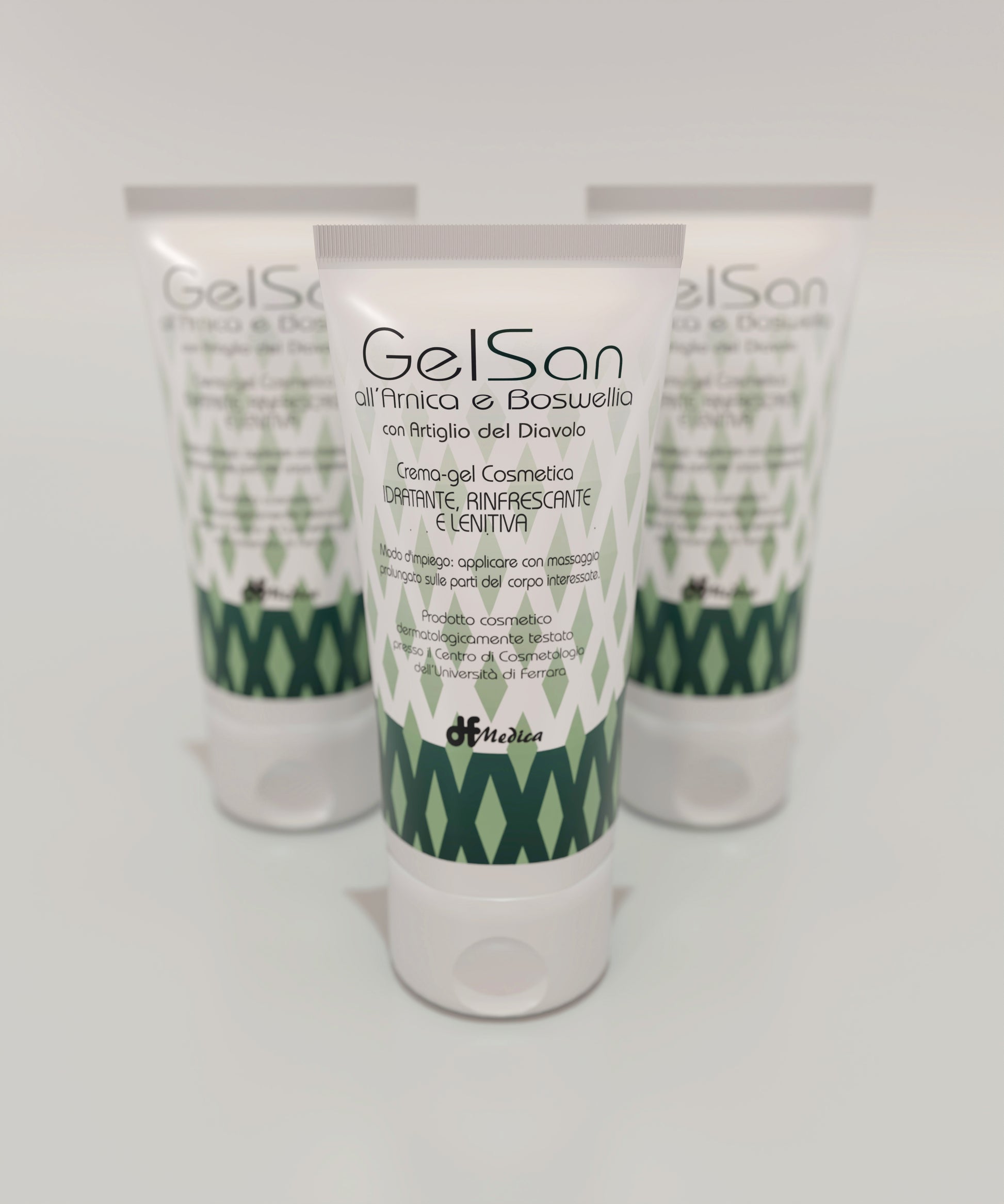 Gelsan crema gel cosmetica lenitiva, idratante e rinfrescante da 30 ml confezione da 3 tubetti