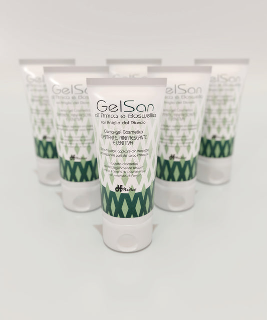 Gelsan crema gel cosmetica lenitiva, idratante e rinfrescante da 30 ml confezione da 6 tubetti
